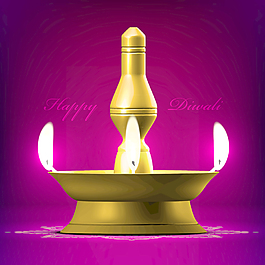 矢量排灯节的油灯