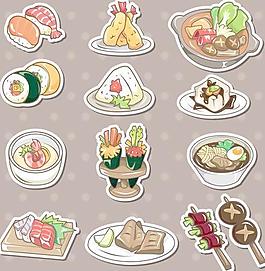 日本的寿司菜单元素矢量图01