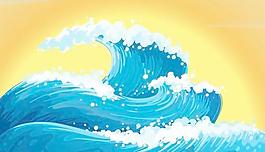 汹涌的海浪背景矢量02