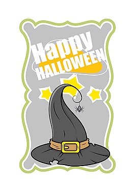 万圣节女巫帽子矢量的旗帜