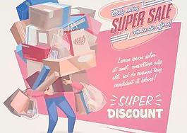 促销海报设计矢量图01