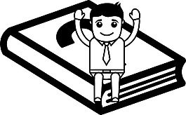 人与常见问题解答书插画矢量卡通办公室