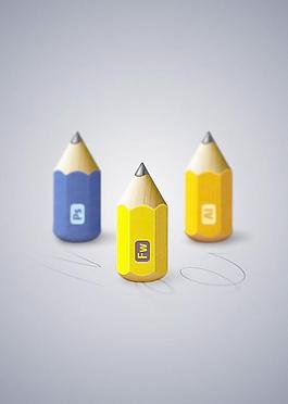 生动的铅笔图标