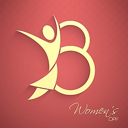 三八妇女节贺卡或海报与时尚的文本第八三月在时尚的背景设计