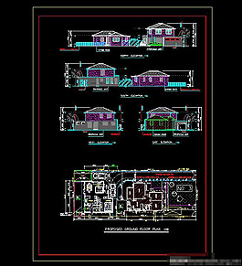 欧式别墅cad设计图