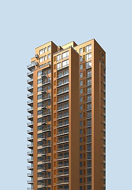 十八层塔式住宅楼建筑模型