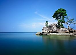 宁静的海岛PPT模板