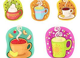 涂咖啡图案矢量素材