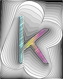 摘要字体矢量插画