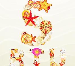 海洋元素字母矢量集02