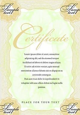 矢量温柔的证书模板集02