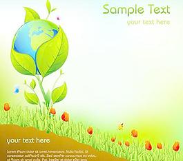 生态元素背景矢量素材03