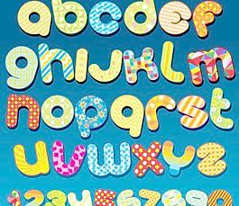 可爱的原始字母集向量04