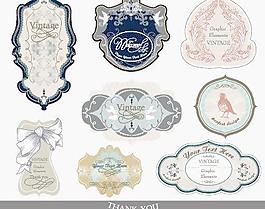 集复古和经典标签矢量图形01