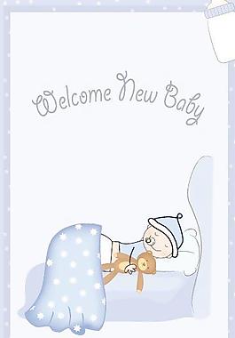 可爱风格的明信片设计矢量图04