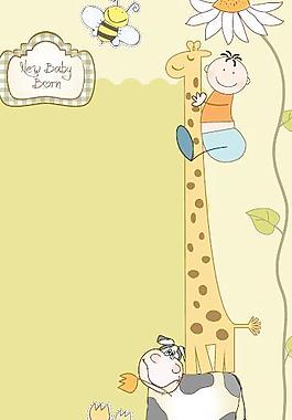 可爱风格的明信片设计矢量图01