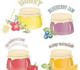 好吃的果酱的设计元素矢量集03