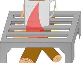 oreomasta咖啡杯在炉排剪贴画