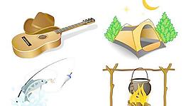 组活动的娱乐元素矢量02