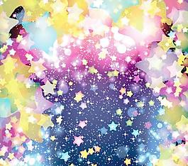 丰富多彩的星星闪烁矢量backgorunds集03