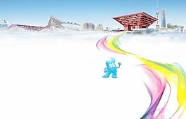 上海世博会展馆形象海报PSD 下载