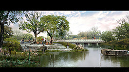 湖畔景色示意图