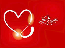 亮红色的情人节