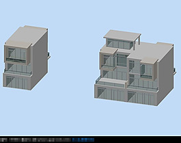 两栋别墅3d建筑