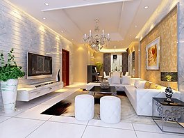 现代靓丽的的客厅装饰