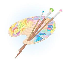 调色板和画笔矢量素材