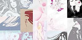 外国女性插画矢量13模型材料