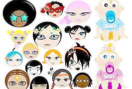 可爱的卡通人物矢量素材