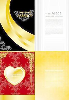 金色的情人节卡片模板矢量素材