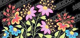 可爱的蝴蝶形花朵矢量素材