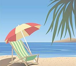 夏日沙滩矢量素材