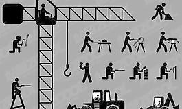 建筑工人火柴人矢量素材