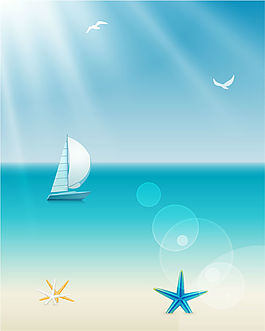 海洋帆船背景矢量素材