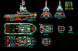 轮船35米拖轮 布置图
