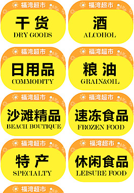 超市类目吊牌