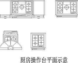 厨房操作台面示意图