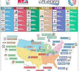 NBA球队的标签和分布地图矢量素材