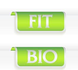 绿色的立体声指示标签矢量素材02