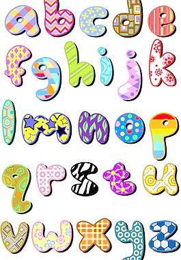 矢量卡通字母设计05系列矢量素材