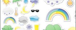 风格矢量图标贴纸天气材料