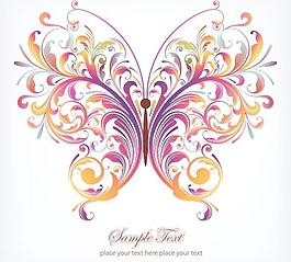 蝴蝶花纹矢量素材03