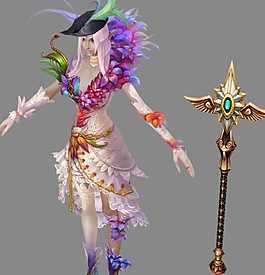 神魔dl-妖豔華美女主3d模型