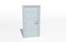 白色防盗门3D模型