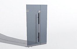 灰色长把手防盗门3D模型
