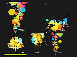 彩色酷炫喷溅矢量