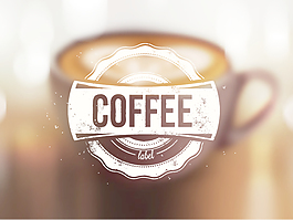 模糊背景矢量的咖啡